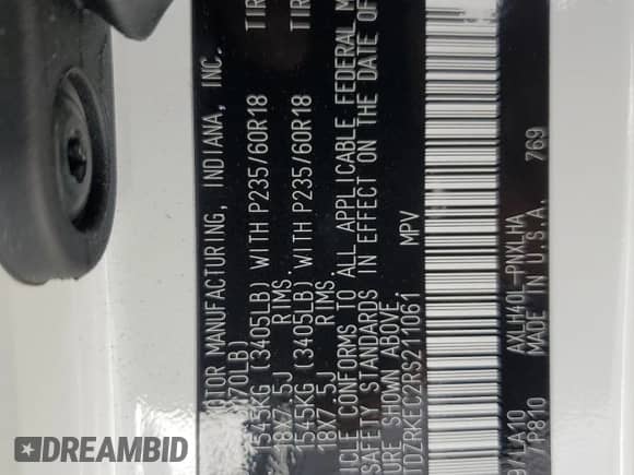 2024 Toyota Sienna Limited z VIN 5TDZRKEC2RS211061, wystawiony jako Copart lot #70225025 z przebiegiem 21 736 mil mil oraz Szkoda całkowita • Salvage title. Historia ofert i sprzedaży dostępna na DreamBid. Obrazek 13.