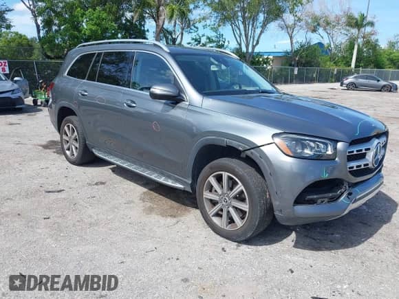 2020 Mercedes-Benz GLS 450 with VIN 4JGFF5KE1LA138073, listed as a IAAI auction lot 42418060 with 108,623 mi miles and . Bid and sale history available at DreamBid. Image 1.