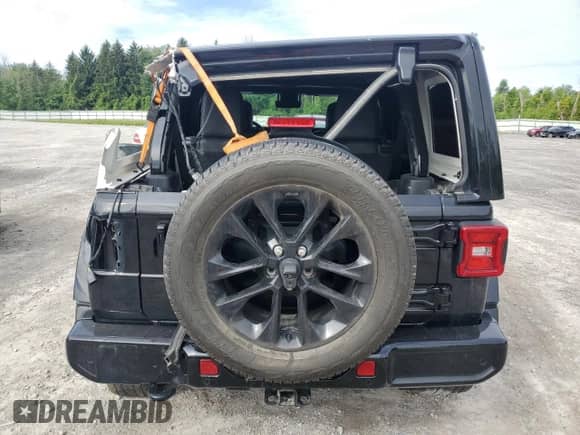 2021 Jeep Wrangler Unlimited Sahara High Altitude with VIN 1C4HJXEN6MW509591, listed as a Copart auction lot 68577165 with 46,376 mi miles and Salvage title. Bid and sale history available at DreamBid. Image 6.