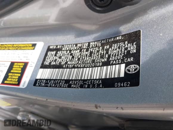 2015 Toyota Camry SE с VIN 4T1BF1FK6FU020188, выставлен на аукционе IAAI как лот 43285898 с пробегом 144 083 миль миль и . История ставок и продаж доступна на DreamBid. Изображение 9.