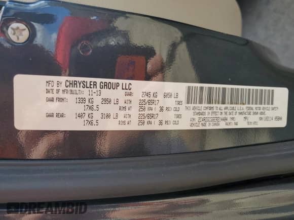 2014 Dodge Grand Caravan SXT 30th Anniversary with VIN 2C4RDGCG6ER214484, listed as a Copart auction lot 86530365 with 220,842 mi miles and Clean title. Bid and sale history available at DreamBid. Image 13.