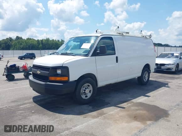 2012 Chevrolet Express Cargo with VIN 1GCWGFBA6C1146853, listed as a IAAI auction lot 42914621 with 151,392 mi miles and . Bid and sale history available at DreamBid. Image 2.