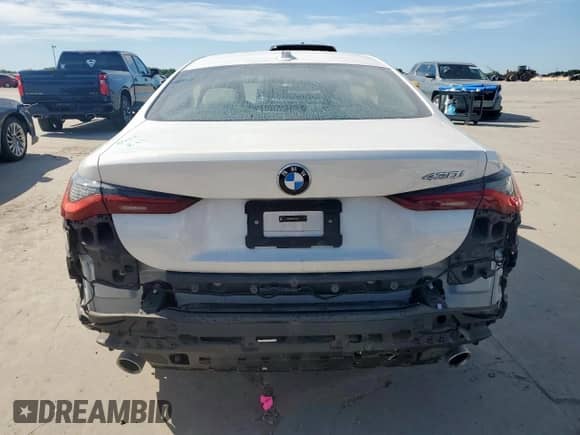 2024 BMW 4 Series 430i with VIN WBA53AP02RCN92485, listed as a Copart auction lot 57812695 with 23,143 mi miles and Salvage title. Bid and sale history available at DreamBid. Image 6.
