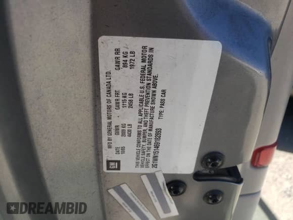 2006 Chevrolet Monte Carlo LTZ with VIN 2G1WN151469182893, listed as a Copart auction lot 67477724 with 134,567 mi miles and Salvage title. Bid and sale history available at DreamBid. Image 12.