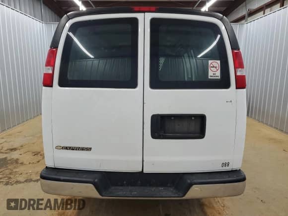 2020 Chevrolet Express Cargo with VIN 1GCWGAFG8L1203183, listed as a Copart auction lot 46116005 with 65,023 mi miles and Salvage title. Bid and sale history available at DreamBid. Image 6.