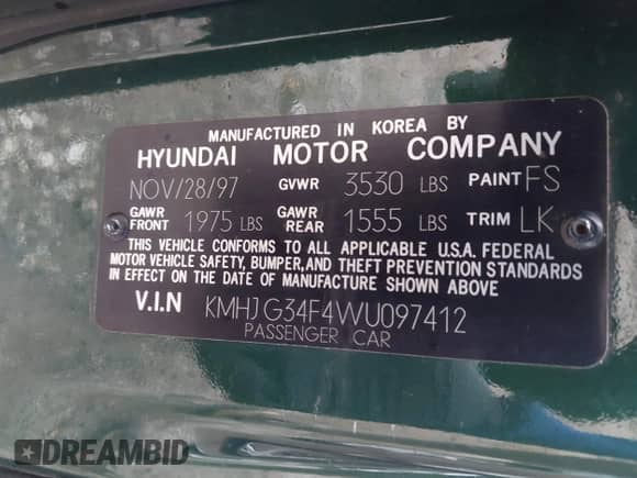 1998 Hyundai Tiburon с VIN KMHJG34F4WU097412, выставлен на аукционе IAAI как лот 43503514 с пробегом 213 119 миль миль и . История ставок и продаж доступна на DreamBid. Изображение 9.