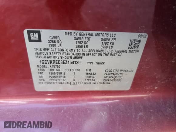 2014 Chevrolet Silverado 1500 LT z VIN 1GCVKREC3EZ154129, wystawiony jako Copart lot #90601235 z przebiegiem 196 662 mil mil oraz Czysty tytuł • Clean title. Historia ofert i sprzedaży dostępna na DreamBid. Obrazek 12.