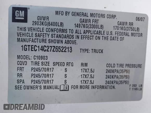 2007 GMC Sierra 1500 Work Truck с VIN 1GTEC14C27Z652213, выставлен на аукционе IAAI как лот 41983194 с пробегом 423 772 миль миль и . История ставок и продаж доступна на DreamBid. Изображение 9.