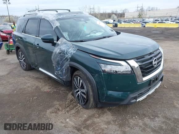 2024 Nissan Pathfinder Platinum с VIN 5N1DR3DJ7RC299781, выставлен на аукционе IAAI как лот 41951795 с пробегом 6 483 миль миль и . История ставок и продаж доступна на DreamBid. Изображение 1.