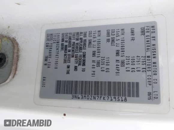 2015 Chevrolet City Express Cargo LT с VIN 3N63M0ZN7FK719518, выставлен на аукционе IAAI как лот 43248705 с пробегом 288 915 миль миль и . История ставок и продаж доступна на DreamBid. Изображение 9.