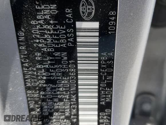 2022 Toyota Camry Hybrid XSE с VIN 4T1K31AK1NU036801, выставлен на аукционе Copart как лот 61826905 с пробегом 113 437 миль миль и Списание • Salvage title. История ставок и продаж доступна на DreamBid. Изображение 12.