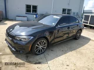 2021 BMW 3 Series 330i xDrive with VIN 3MW5R7J04M8B59292, listed as a Copart auction lot 64782465 with 51,338 mi miles and Salvage title. Bid and sale history available at DreamBid. Image 1.