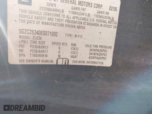 2006 Saturn VUE с VIN 5GZCZ63406S871092, выставлен на аукционе IAAI как лот 42796365 с пробегом 164 752 миль миль и . История ставок и продаж доступна на DreamBid. Изображение 9.