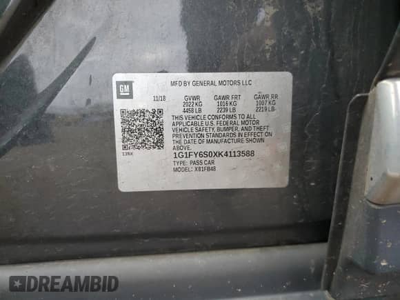 2019 Chevrolet Bolt EV LT с VIN 1G1FY6S0XK4113588, выставлен на аукционе Copart как лот 47232193 с пробегом 44 124 миль миль и . История ставок и продаж доступна на DreamBid. Изображение 14.