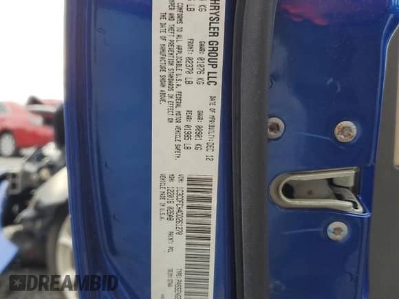 2013 Dodge Dart Limited with VIN 1C3CDFCH4DD261270, listed as a Copart auction lot 80504705 with 78,302 mi miles and Salvage title. Bid and sale history available at DreamBid. Image 12.