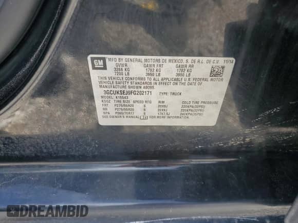 2015 Chevrolet Silverado 1500 LTZ z VIN 3GCUKSEJ9FG202171, wystawiony jako Copart lot #65192785 z przebiegiem 226 043 mil mil oraz Szkoda całkowita • Salvage title. Historia ofert i sprzedaży dostępna na DreamBid. Obrazek 13.