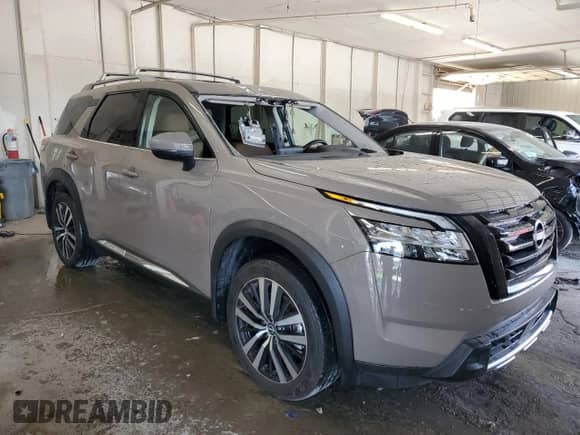 2023 Nissan Pathfinder Platinum with VIN 5N1DR3DG1PC266888, listed as a Copart auction lot 64511625 with 36,015 mi miles and Salvage title. Bid and sale history available at DreamBid. Image 4.