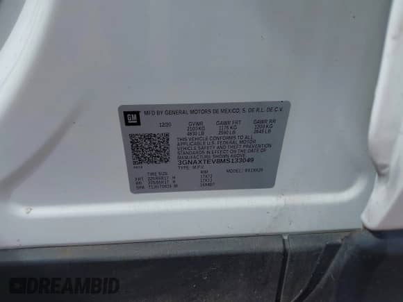 2021 Chevrolet Equinox LT с VIN 3GNAXTEV8MS133049, выставлен на аукционе IAAI как лот 43191878 с пробегом 87 329 миль миль и . История ставок и продаж доступна на DreamBid. Изображение 9.
