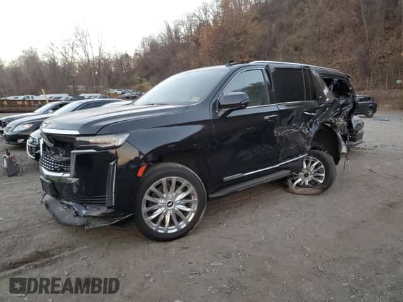 2022 Cadillac Escalade ESV Premium Luxury with VIN 1GYS4KKL2NR134344, listed as a Copart auction lot 79255164 with 96,482 mi miles and Salvage title. Bid and sale history available at DreamBid. Image 1.