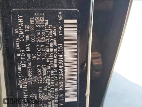 2016 Hyundai Tucson SE with VIN KM8J33A44GU141151, listed as a Copart auction lot 84209875 with 153,389 mi miles and Clean title. Bid and sale history available at DreamBid. Image 13.