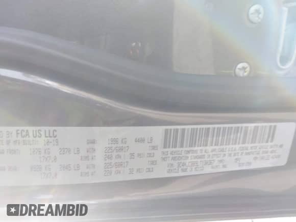 2020 Jeep Compass Latitude with VIN 3C4NJCBB9LT130367, listed as a IAAI auction lot 41268917 with 44,892 mi miles and . Bid and sale history available at DreamBid. Image 9.