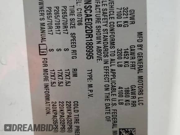 2013 Chevrolet Tahoe LS with VIN 1GNSCAE02DR188995, listed as a Copart auction lot 70168535 with 149,723 mi miles and Clean title. Bid and sale history available at DreamBid. Image 13.