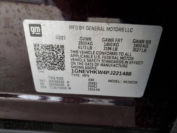 2023 Chevrolet Traverse LT с VIN 1GNEVHKW4PJ221488, выставлен на аукционе Copart как лот 81430955 с пробегом 7 132 миль миль и Списание • Salvage title. История ставок и продаж доступна на DreamBid. Изображение 13.