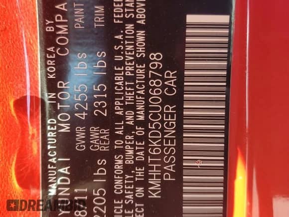 2012 Hyundai Genesis Coupe 2.0T с VIN KMHHT6KD5CU068798, выставлен на аукционе Copart как лот 76188984 с пробегом 93 853 миль миль и Списание • Salvage title. История ставок и продаж доступна на DreamBid. Изображение 12.