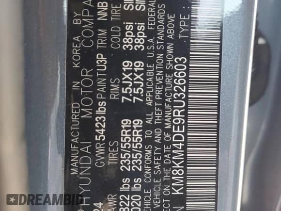 2024 Hyundai Ioniq 5 SE с VIN KM8KM4DE9RU326603, выставлен на аукционе Copart как лот 64832975 с пробегом 11 005 миль миль и Списание • Salvage title. История ставок и продаж доступна на DreamBid. Изображение 14.