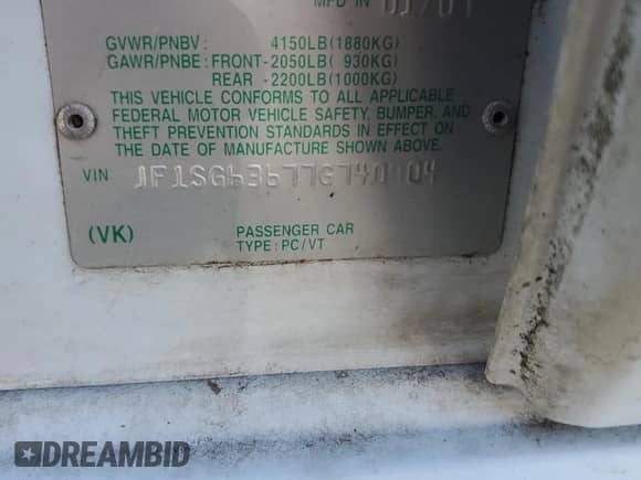 2007 Subaru Forester X with VIN JF1SG63677G740904, listed as a Copart auction lot 68474275 with 137,711 mi miles and Salvage title. Bid and sale history available at DreamBid. Image 12.