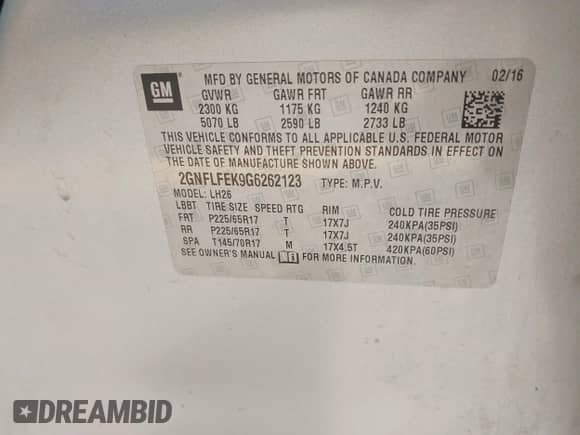 2016 Chevrolet Equinox LT с VIN 2GNFLFEK9G6262123, выставлен на аукционе IAAI как лот 43405731 с пробегом 146 610 миль миль и . История ставок и продаж доступна на DreamBid. Изображение 9.