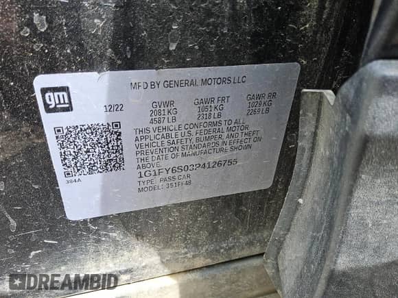 2023 Chevrolet Bolt EUV LT с VIN 1G1FY6S03P4126755, выставлен на аукционе Copart как лот 69487815 с пробегом 86 407 миль миль и Чистый • Clean title. История ставок и продаж доступна на DreamBid. Изображение 13.