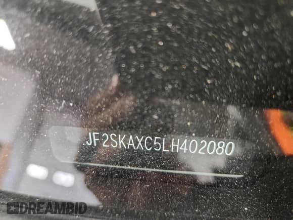 2020 Subaru Forester Touring with VIN JF2SKAXC5LH402080, listed as a Copart auction lot 85329845 with 45,529 mi miles and Salvage title. Bid and sale history available at DreamBid. Image 12.