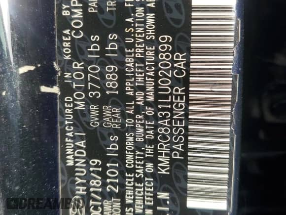 2020 Hyundai Venue SEL с VIN KMHRC8A31LU020899, выставлен на аукционе Copart как лот 76447144 с пробегом Не указан миль и Списание • Salvage title. История ставок и продаж доступна на DreamBid. Изображение 13.