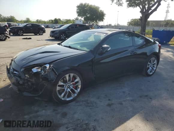 2013 Hyundai Genesis Coupe Track with VIN KMHHU6KJ3DU110406, listed as a Copart auction lot 54665225 with 161,416 mi miles and Salvage title. Bid and sale history available at DreamBid. Image 1.