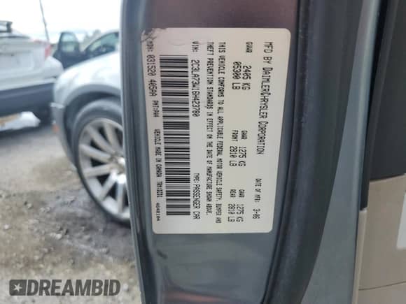 2006 Chrysler 300 C SRT-8 with VIN 2C3LA73W16H423780, listed as a Copart auction lot 56702105 with 93,826 mi miles and Salvage title. Bid and sale history available at DreamBid. Image 12.