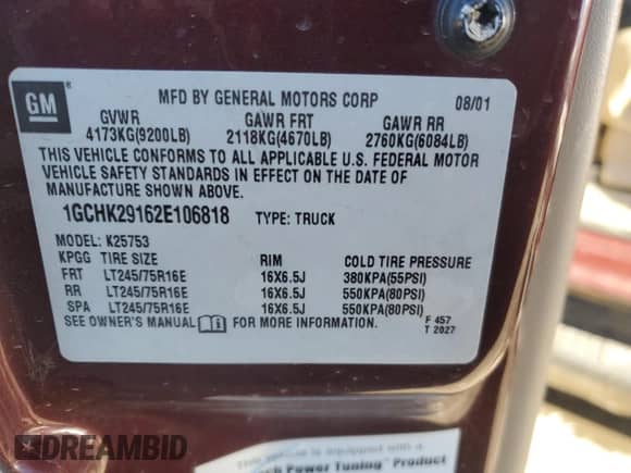 2002 Chevrolet Silverado 2500HD LT с VIN 1GCHK29162E106818, выставлен на аукционе Copart как лот 46494985 с пробегом 153 348 миль миль и Списание • Salvage title. История ставок и продаж доступна на DreamBid. Изображение 12.