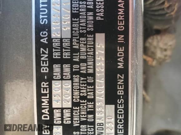 1984 Mercedes-Benz 300 D z VIN WDBAB33A0EA123575, wystawiony jako Copart lot #67858275 z przebiegiem Nie podano mil oraz Czysty tytuł • Clean title. Historia ofert i sprzedaży dostępna na DreamBid. Obrazek 12.