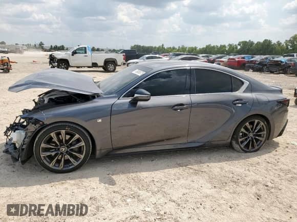 2023 Lexus IS 350 F Sport with VIN JTHGZ1B26P5068551, listed as a Copart auction lot 68086575 with 24,866 mi miles and Salvage title. Bid and sale history available at DreamBid. Image 1.