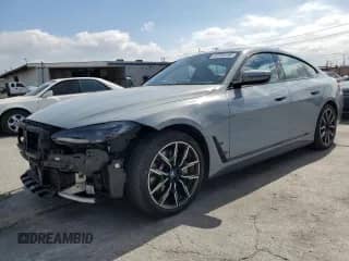 2022 BMW i4 eDrive40 with VIN WBY73AW07NFN15938, listed as a Copart auction lot 80344595 with 44,535 mi miles and Salvage title. Bid and sale history available at DreamBid. Image 1.