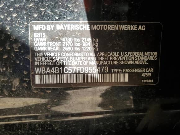 2015 BMW 4 Series 435i с VIN WBA4B1C57FD955479, выставлен на аукционе Copart как лот 82178735 с пробегом 67 717 миль миль и Чистый • Clean title. История ставок и продаж доступна на DreamBid. Изображение 13.