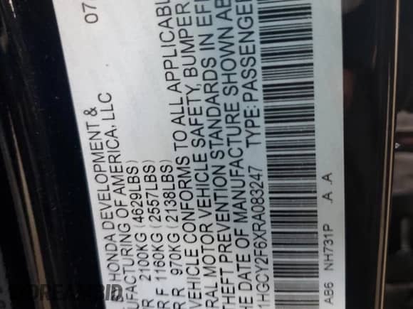 2024 Honda Accord EX-L z VIN 1HGCY2F6XRA083247, wystawiony jako Copart lot #80409415 z przebiegiem 14 754 mil mil oraz Szkoda całkowita • Salvage title. Historia ofert i sprzedaży dostępna na DreamBid. Obrazek 12.
