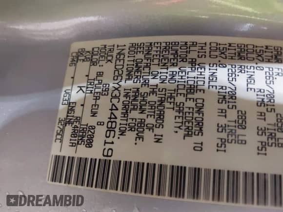 2003 Nissan Frontier XE с VIN 1N6ED26YX3C448619, выставлен на аукционе IAAI как лот 41655250 с пробегом 265 039 миль миль и . История ставок и продаж доступна на DreamBid. Изображение 9.