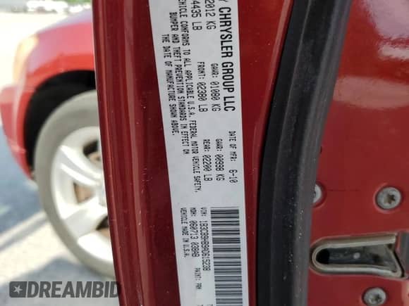2010 Dodge Caliber Uptown with VIN 1B3CB9HB9AD615238, listed as a Copart auction lot 64318955 with 208,798 mi miles and Salvage title. Bid and sale history available at DreamBid. Image 12.