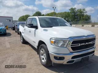 2021 Ram 1500 Big Horn z VIN 1C6SRFFTXMN567691, wystawiony jako IAAI lot #43115791 z przebiegiem 104 406 mil mil oraz . Historia ofert i sprzedaży dostępna na DreamBid. Obrazek 1.