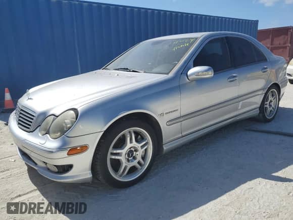2003 Mercedes-Benz C AMG z VIN WDBRF65J23F409496, wystawiony jako Copart lot #77491234 z przebiegiem Nie podano mil oraz Szkoda całkowita • Salvage title. Historia ofert i sprzedaży dostępna na DreamBid. Obrazek 1.