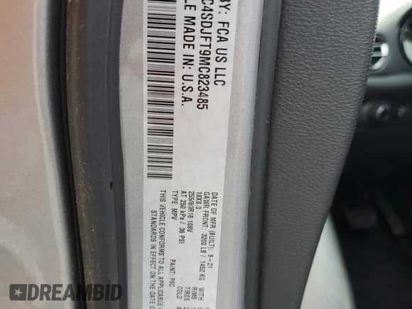 2021 Dodge Durango Pursuit with VIN 1C4SDJFT9MC823485, listed as a Copart auction lot 55207395 with 35,936 mi miles and Salvage title. Bid and sale history available at DreamBid. Image 13.