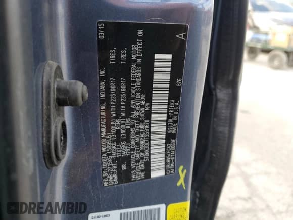 2015 Toyota Sienna LE AAS with VIN 5TDKK3DC7FS591670, listed as a Copart auction lot 68836635 with 118,873 mi miles and Salvage title. Bid and sale history available at DreamBid. Image 12.