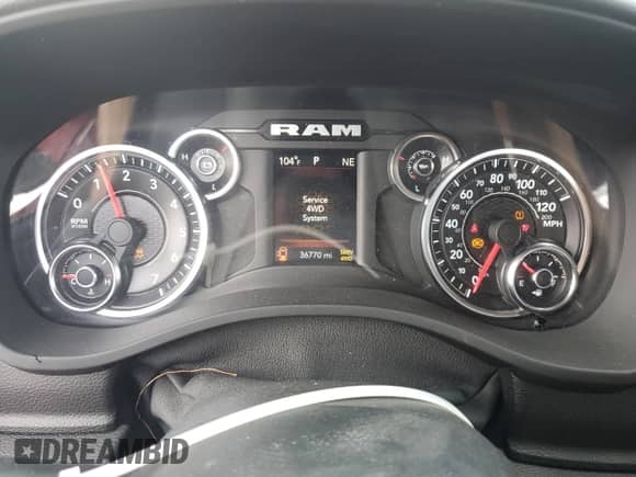 2022 Ram 1500 Big Horn with VIN 1C6SRFBT8NN204460, listed as a Copart auction lot 64479575 with 36,770 mi miles and Salvage title. Bid and sale history available at DreamBid. Image 9.