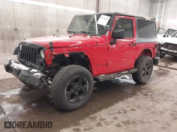 2015 Jeep Wrangler Sport with VIN 1C4AJWAG5FL676807, listed as a IAAI auction lot 41174315 with 96,909 mi miles and . Bid and sale history available at DreamBid. Image 2.